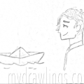Man and Oragami Boat